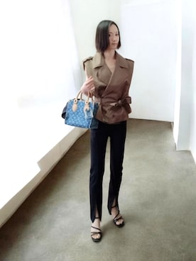 「LOUIS VUITTON（ルイヴィトン）のアイテム」を使った、よんみさん（レディース・162cm）の春コーディネート