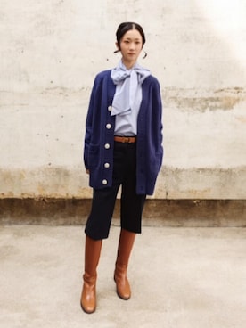 「アイテム（カーディガン/ボレロ）」を使った、よんみさん（レディース・162cm・40代）の冬コーディネート