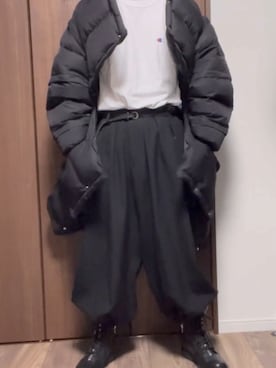 「YOKE（ヨーク）のYOKE/ヨーク/MULTI DETACHABLE RV DOWN JKT（ダウンジャケット/コート、ブラック系）」を使った、cha_hannosukeさん（メンズ・182cm）の冬コーディネート