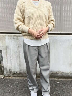「THROW by SLY（スローバイスライ）のアイテム（スラックス）」を使った、masakiさん（レディース・173cm）の冬コーディネート