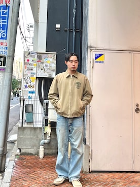 「AVIREX（アヴィレックス）のアイテム（ブルゾン）」を使った、しゅうとさん（メンズ・172cm）の冬コーディネート