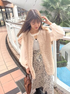 「OLIVE des OLIVE（オリーブデオリーブ）のアイテム（その他アウター）」を使った、erikaoliveさん（レディース・158cm）の秋コーディネート