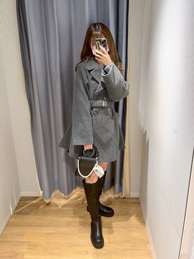 「OLIVE des OLIVE（オリーブデオリーブ）のアイテム（ステンカラーコート）」を使った、erikaoliveさん（レディース・158cm）の秋コーディネート
