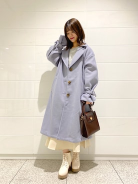 erikaoliveさんの「軽くて、柔らかい素材で着心地ばつぐん！ゆるチェスターコート」を使ったコーディネート