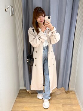 「ブラウスコーデ」｜「アイテム（トレンチコート）」を使った、erikaoliveさん（レディース・158cm）の冬コーディネート