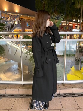 「OLIVE des OLIVE（オリーブデオリーブ）のアイテム（ステンカラーコート）」を使った、erikaoliveさん（レディース・158cm）の冬コーディネート