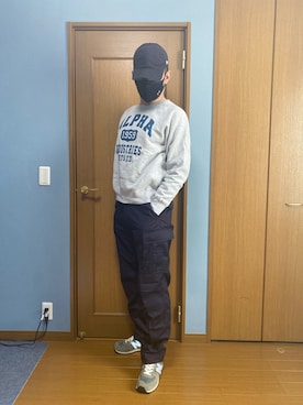 「Alpha Industries（アルファインダストリーズ）のアイテム（スウェット）」を使った、arkさん（メンズ・179cm）の秋コーディネート