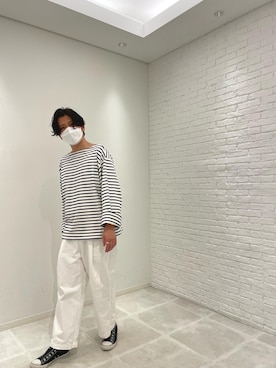 「FREDY&GLOSTER（フレディアンドグロスター）のアイテム（Tシャツ/カットソー）」を使った、ryooootasoさん（メンズ・173cm）の夏コーディネート