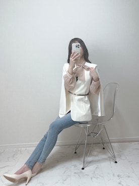 「MAMIAN（マミアン）のアイテム（パンプス、ベージュ系）」を使った、t.さん（レディース・158cm）の春コーディネート