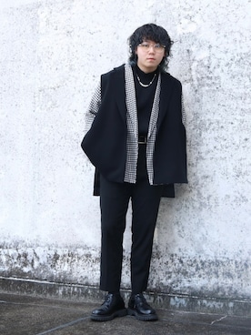 「stein（シュタイン）のアイテム（ニット/セーター）」を使った、星さん（メンズ・163cm）の冬コーディネート