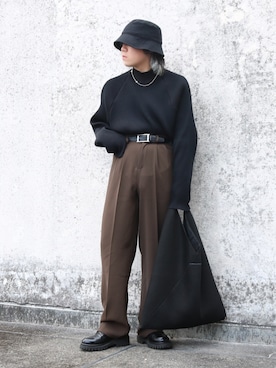 「stein（シュタイン）のアイテム（ニット/セーター）」を使った、星さん（メンズ・163cm）の冬コーディネート