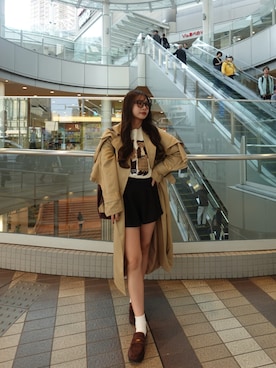 「アイテム（トレンチコート）」を使った、umi724724さん（レディース・161cm・20代）の冬コーディネート