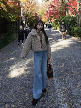 「CELINE（セリーヌ）のアイテム」を使った、umi724724さん（レディース・161cm）の冬コーディネート