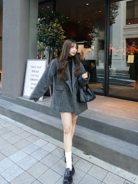 「アイテム（ローファー）」を使った、umi724724さん（レディース・161cm・20代）の冬コーディネート