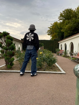 「アイテム（オールインワン・サロペット）」を使った、ロク弦さん（メンズ・170cm）の秋コーディネート