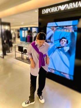 「パープル×黒」｜「アイテム（シャツ/ブラウス）」を使った、ROSEさん（レディース・160cm）の秋コーディネート