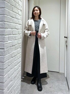 「FREE'S MART（フリーズマート）のアイテム（チェスターコート）」を使った、mizukiさん（レディース・162cm）の冬コーディネート