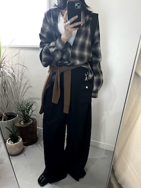 「アイテム（タンクトップ）」を使った、akanenakatsuさん（レディース・163cm）の秋コーディネート