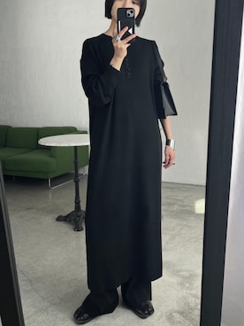 「アイテム（ドレス、ブラック系）」を使った、akanenakatsuさん（レディース・163cm）の冬コーディネート