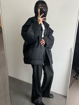 「アイテム（MA-1）」を使った、akanenakatsuさん（レディース・163cm・20代）の秋コーディネート