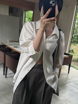 「アイテム（スラックス）」を使った、akanenakatsuさん（レディース・163cm）の夏コーディネート