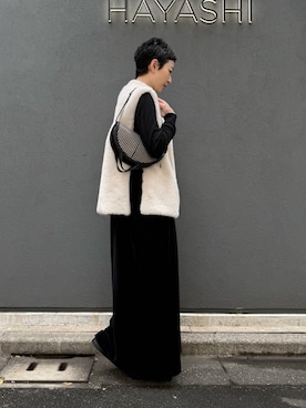 「アイテム（バッグ）」を使った、Kさん（レディース・170cm）の秋コーディネート