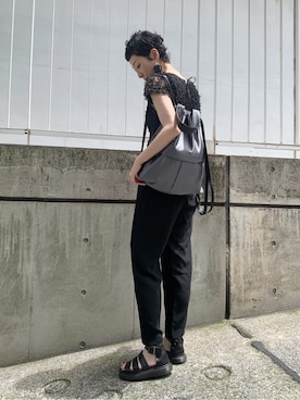 「HIROKO HAYASHI（ヒロコハヤシ）のアイテム（バックパック/リュック）」を使った、Kさん（レディース・170cm）の夏コーディネート