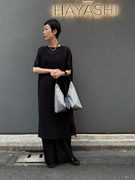 「HIROKO HAYASHI（ヒロコハヤシ）のCATENA（カテーナ）ワンショルダーバッグ（ショルダーバッグ）」を使った、Kさん（レディース・170cm）の秋コーディネート