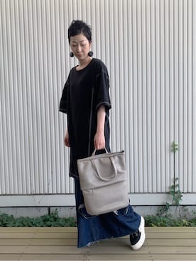 「HIROKO HAYASHI（ヒロコハヤシ）のアイテム（バックパック/リュック）」を使った、Kさん（レディース・170cm）の夏コーディネート