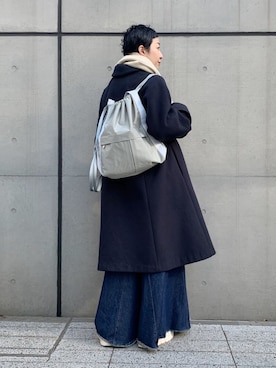 「HIROKO HAYASHI（ヒロコハヤシ）のアイテム（バックパック/リュック）」を使った、Kさん（レディース・170cm）の冬コーディネート