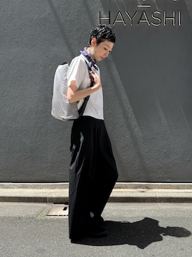 「アイテム（バックパック/リュック）」を使った、Kさん（レディース・170cm）の夏コーディネート