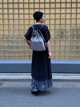 「HIROKO HAYASHI（ヒロコハヤシ）のアイテム（バックパック/リュック）」を使った、Kさん（レディース・170cm）の夏コーディネート