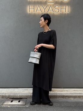 「HIROKO HAYASHI（ヒロコハヤシ）のPEPE DOLCE（ぺぺ ドルチェ）イヤーカフ（イヤリング）」を使った、Kさん（レディース・170cm）の秋コーディネート