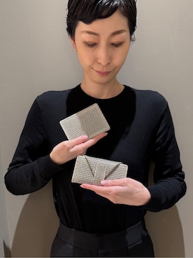 「HIROKO HAYASHI（ヒロコハヤシ）のCATENA（カテーナ）名刺入れ（名刺入れ、ゴールド系）」を使った、Kさん（レディース・170cm）の春コーディネート