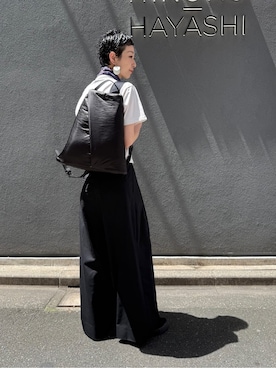 「HIROKO HAYASHI（ヒロコハヤシ）のアイテム（バックパック/リュック）」を使った、Kさん（レディース・170cm）の夏コーディネート