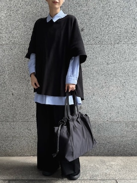 「アイテム（トートバッグ）」を使った、Kさん（レディース・170cm）の秋コーディネート