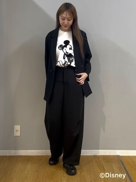「tk.TAKEO KIKUCHI（ティーケータケオキクチ）のアイテム（パンツ）」を使った、mmho01さん（レディース・171cm）の春コーディネート