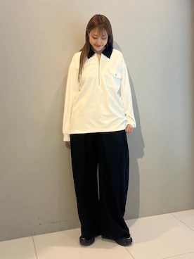 「tk.TAKEO KIKUCHI（ティーケータケオキクチ）のアイテム（パンツ）」を使った、mmho01さん（レディース・171cm）の春コーディネート