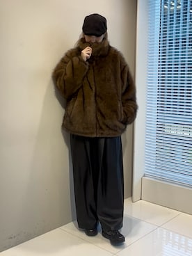 「トレンド秋素材コーデ」｜「アイテム（帽子）」を使った、mmho01さん（レディース・170cm）の秋コーディネート