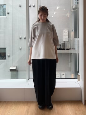 「tk.TAKEO KIKUCHI（ティーケータケオキクチ）のアイテム（パンツ）」を使った、mmho01さん（レディース・171cm）の夏コーディネート