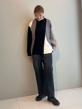 「tk.TAKEO KIKUCHI（ティーケータケオキクチ）のアイテム（パンツ）」を使った、mmho01さん（レディース・171cm）の春コーディネート