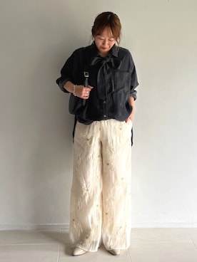 「Doux archives（ドゥアルシーヴ）のアイテム」を使った、douxarchivesさん（レディース・153cm）の夏コーディネート