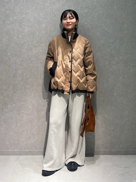 「アイテム（ダウンジャケット/コート）」を使った、douxarchivesさん（レディース・157cm）の秋コーディネート