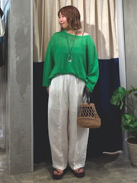 「Doux archives（ドゥアルシーヴ）のアイテム」を使った、douxarchivesさん（レディース・154cm）の夏コーディネート
