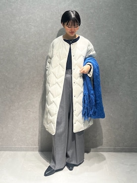 「アイテム（ノーカラーコート）」を使った、douxarchivesさん（レディース・157cm）の秋コーディネート