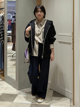 「アイテム（パーカー）」を使った、douxarchivesさん（レディース・158cm）の秋コーディネート