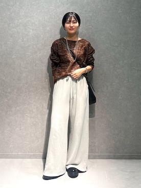 「アイテム（スウェットパンツ）」を使った、douxarchivesさん（レディース・157cm）の秋コーディネート