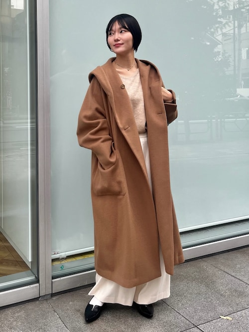 フードガウンロングコート