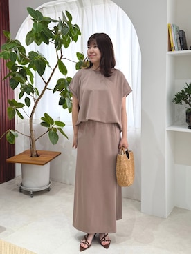 「Doux archives（ドゥアルシーヴ）のアイテム」を使った、douxarchivesさん（レディース・154cm）の夏コーディネート