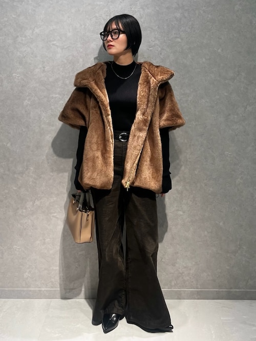 マシンウォッシャブルハイネックリブニット